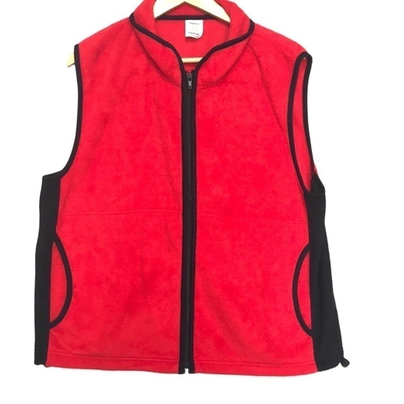 VINTAGE Matrix fashion red fleece sweater vest XL - Picture 1 of 8